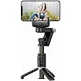 Q18 Gimbal Stabilizer for Smartphone with Extendable Selfie Stick and Tripod, 3 Axis Selfie Stick Tripod with Face Tracking, 360° Rotation, 4 in 1 Portable Phone Tripod, Suitable for iPhone/Android