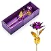 Produktbild Ausgefallene valentinstag geschenke für frauen,24K Blattgold Rose mit Geschenkbox,Mutter Tag Geschenk Geburtstag Geschenk Geburtstagsgeschenk ,geschenke zur hochzeit, Hochzeitsgeschenk(lila)