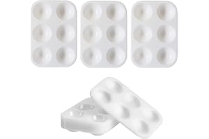 TFSYLISA 10 PCS Paint Tray Palettes,Plastic Rectangular Watercolor Palette with 6 Wells,Artist Mixing Colour Tray for Watercolor Acrylic and Oil DIY Craft