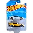 Hot Wheels 2 Cars Pack 17 Acura NSX and Aston Martin Vantage GTE Die-Cast Vehicle by Small CLAP for 3 Years & Above (WhiteYellow)