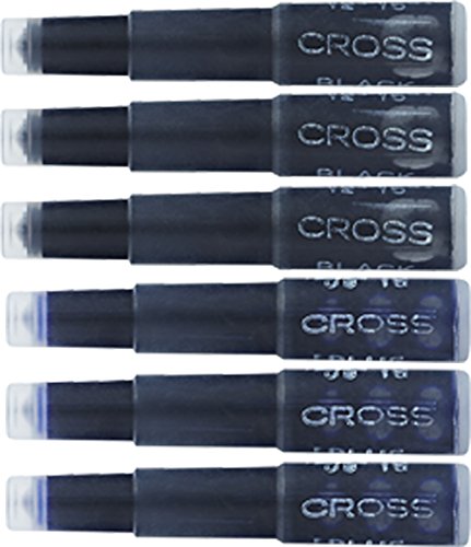Preisvergleich Produktbild Cross Füllfederhalter Tintenpatronen 6 Patronen blau / schwarz