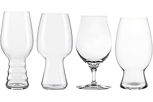 Spiegelau Zestaw do degustacji piwa rzemieślniczego, zestaw 4 różnych szklanek: IPA, stout, piwo pszenne i beczkowe, kryształ, 500/540/600/750 ml, 4991697