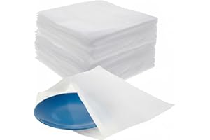 LOGIC PACK Verpackungsmaterial 100 Stk. Schaumfolie für Umzug Lagerung von Geschirr und Glas, leicht und halbtransparent Packpapier Umzugsmaterial 300 mm x 300 mm x 1 mm (Schaumstoffbeutel)