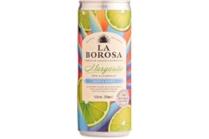 La Borosa Margarita Cocktails | Ready-to-Serve | Non-Alcoholic Tequila Alternative, 12 x 250ml (12 pack)