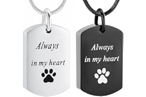 Minicremation Cremation Jewelry Urn Necklace for Ashes for Pet, Paw Print Memorial Ash Jewelry, Keepsake Pendant for Pet's Cat Dog's Ashes with Filling Kit