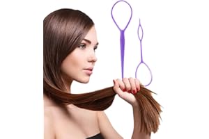 WOO GIRL Set di 2 accessori per capelli Twister – Dutt o Topsytail Styling in pochi secondi – Set di accessori per acconciature con video tutorial (PURPLE)