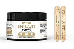 VPIUV Shilajit Himalaya Harz 100% Rein – Original 50g mit 75% Fulvinsäure & 85+ Mineralien – Natürliche Energie, Fokus, Gedächtnis & Immunsystem – Mit Bambus Dosierlöffel