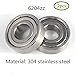 Produktbild 304 Edelstahl 6204ZZ Abgeschirmte Industrie Rillenkugellager 20X47X14mm Radial Kugellager 2PCS (6204zz)
