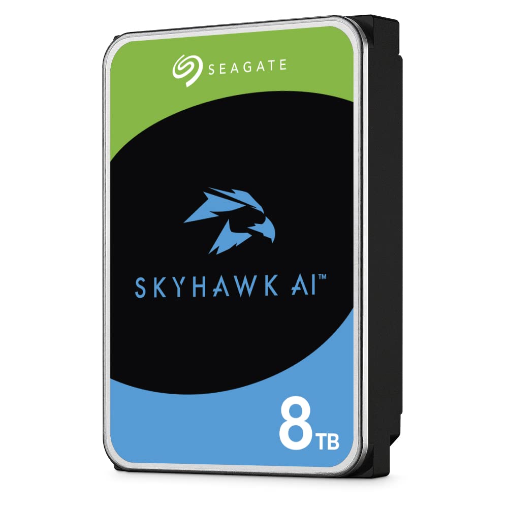 Seagate Skyhawk AI 8TB Video Internal Hard Drive HDD â€“ 3.5 Inch SATA 6 Gb/s 256 MB Cache for DVR NVR Security Camera System with 3-Years Data Recovery Services (ST8000VE001)