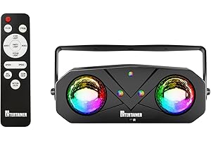 MR ENTERTAINER'S KARAOKE COLLECTION Moonwave Multi Colour 6-in-1 Party Light LED Disco Ball, Multi-Laser & Ocean/Flame Mood Effect