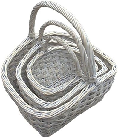 Red Hamper Set of 3 Provence Country Shopping Baskets, Wicker, Brown, 37 x 44 x 20 cm