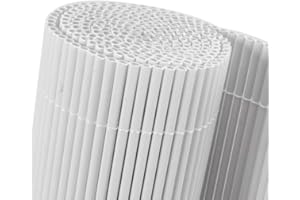 Mugar- Cañizo de PVC imitación a Mimbre de PVC de 1.600gr/m2- Mimbre Artificial- 5 MODELOS (Blanco, 1x3 metros)