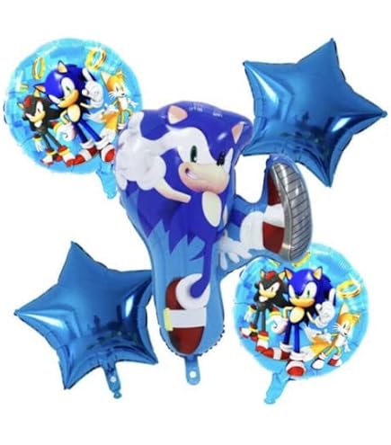Kit Decorazioni Compleanno Soni 94 Pezzi - Tema Blu, Con Palloncini 3D, Tovaglia, Banner E Stoviglie
