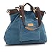 Produktbild Tinksky Womens Mädchen große Kapazität Freizeit Canvas Handtasche Umhängetasche Cross-Body Messenger Bag Reisen Beutel (blau)