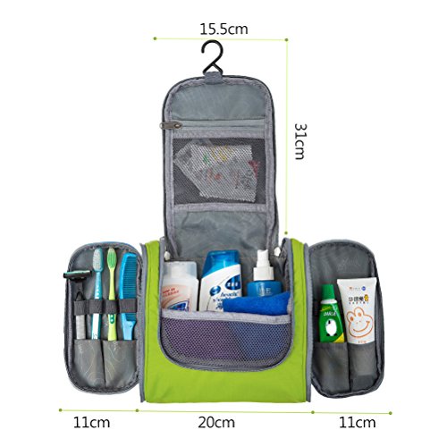 Aosbos Federleicht Kulturtasche Kulturbeutel Reise Kosmetiktasche mit vielen Fächern um Aufhängen Wasserdicht Waschtasche Business-Trips, Reisen, Hotel, 25 x 22 x 11 cm - 2