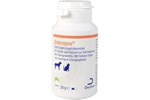 Dechra Enteropro Wegerich-Samen | 60 Kapseln | Diät-Ergänzungsfuttermittel für Hunde und Katzen | Kann zur Verringerung des Übergewichts beitragen | Mit hohem Fasergehalt