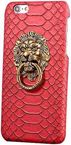 Sijueam Red, 3D Lion's Head Case for iPhone Hip-hop Punk Style Back Case Ultra Slim Snake Texture Skin Case with Stand Holder PC Hard Back Cover Case For iPhone 6Plus 6s Plus