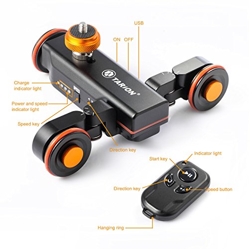 TARION Y5D Auto Dolly Slider mit Fernbedienung Nutzlast 3Kg fÃ¼r Canon Nikon Sony Panasonic DSLR Kamera Camcorder iPhone Smartphone HUAWEI Samsung