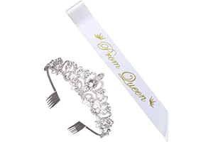 JOINPAYA kronen schärpe tiara: Prinzessin Krone Crown Women Abschlussfeier Schärpe Graduiere Schärpe Prinzessin Grad Tiara Abschlusskappe Mit Strass Student Schultergurt Aus Satin Dekorationen