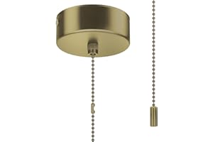 Cetoon Pull Cord Light Switch Bathroom, Bathroom Ceiling Light Pull Cord Switch with Chain Kit Bathroom Accessories 150cm Cord Pull String Cylinder for Bathroom Chandeliers Accessories (Bronze)