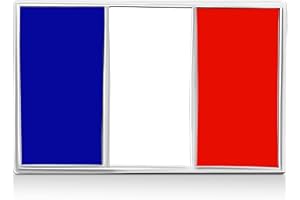 COOLMETALJACKET Pin's Drapeau Français | Pins France Bleu Blanc Rouge pour Hommes rectangle Drapeau | Pin Tricolore Argenté écusson Broche Drapeau National