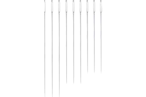 Qiuyan 9pcs Long Sewing Needles 3 Sizes Stitching Needles 4.9"/5.9"/6.9" Big Eye Hand Sewing Needles for Home Upholstery Webbing Carpet Leather Canvas Repair Stitching and Crafting Projects