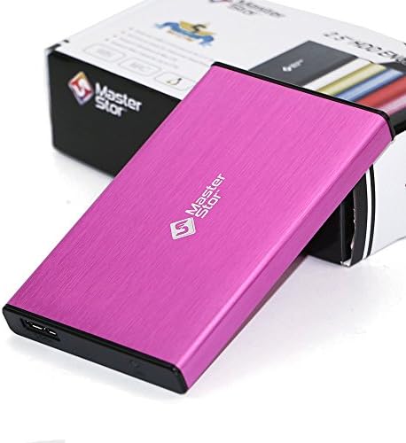 (MasterStor Lifetime Warranty) Portable Caddy Enclosure USB 3.0 for PS3 External Hard Disk Drive Super-Fast 2.5-inch SATA Desktop Laptop (M-Pink)