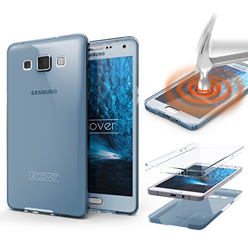 Urcover   Samsung Galaxy A5 2015   Funda Carcasa Protectora 360 Grados   TPU en Azul   Protecci  n Completa Case Cover Smartphone M  vil Accesorio