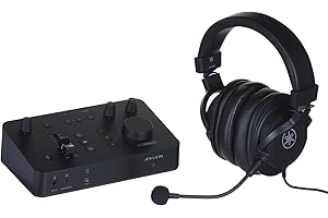 Yamaha ZG01 Pacchetto All-in-One, Include ZG01 Mixer Audio per Gaming Streaming e YH-G01 Cuffie Over Ear di Qualità da Studio, per Windows, Mac, iOS e Android