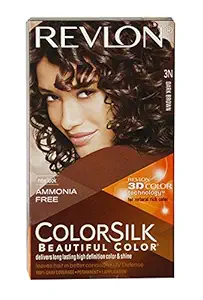 Revlon Colorsilk Beautiful Color, Permanent Hair Color with Keratin, 40ml + 40ml + 11.8ml - Dark Brown 3N (Pack of 1)
