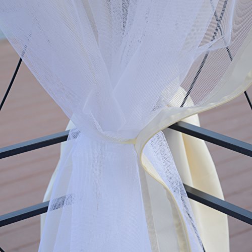 Outsunny® Pavillon Gartenpavillon Partyzelt Gartenzelt Festzelt mit Seitenteilen, Metall+Polyester+Moskitonetz, 3x4m - 9