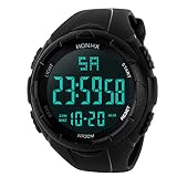 ODJOY-Fan Herren Uhr Digital Clever mit Silikon Gummi Armband HONHX (Schwarz,1 PC)