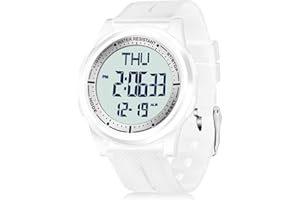 WIFORT Digital Herren Damen Uhren 5 ATM Wasserdicht Sport Armbanduhr mit Wecker Stoppuhr Countdown Duale Zeitzone, Ultradünn Weitwinkel Anzeige Digitaluhr für Jungen Mädchen