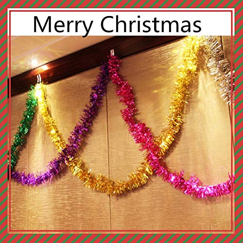 YINGGG 6 Piezas,2m metálico Guirnalda de espumillón de Navidad árbol decoración Metallic Foil Garland