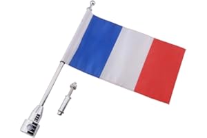 freneci Drapeau de Diverses Modèle pour Porte-Bagage Arrière de Moto Arrière, Mât à Fixation Latérale, pour Moto Universel - Drapeau FR 2