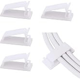 SOULWIT&reg; 50 x Self-adhesive Cable Management Clips for USB Cable TV, Charger, Audio, Wire Clamp for Table, Car, Office, Home