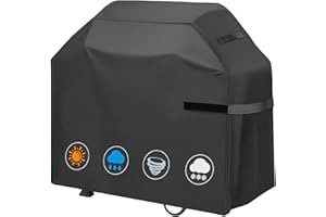 GOEDCH Copertura per barbecue impermeabile: berretto Oxford 420D in tessuto resistente, copertura per barbecue a gas WeatherProof, resistente al vento e ai raggi UV, adatta per Weber Genesis & Spirit