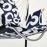 Hängesesselgestell mit Hängestuhl | Schaukel für Kinder und Erwachsene | Komplettset Metall-Gestell mit Hängesitz in Blau | für Innen und Außen - 8