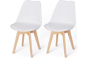 JIJIAN Set di 2 Sedie Per Sala da Pranzo, Sedia in stile nordica, Gambe in Legno Massello, Ideale per Sala da Pranzo, Soggiorno, Camera da Letto, Cucina, Sala Riunione, ecc