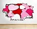 Produktbild tekkdesigns D525 Rosa Herzen Love Girl Schlafzimmer zerstörten Wand Aufkleber 3D Kunst Aufkleber Vinyl Raum