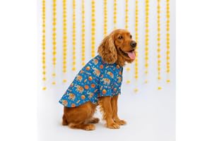 Thunder Tails Soft Fabric Festive Shirt for Small Dogs & Puppies Comfortable Lightweight Pet T-Shirt for Pugs, Lhasa Apso, Poodle, Dachshund, Pomeranian & Toy Breeds (Blue, Large)