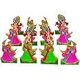 FIRMUS Dandiya Raas Leela Set Of Dancing Gopi With Krishna Ji/Ras Lila For Sharad Purnima Night & Janmastmi Decoration, (Multicolor, MDF Wood) (4 Inch)