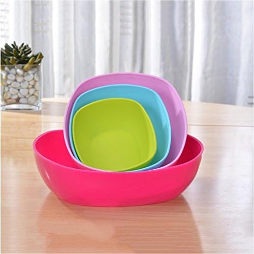 Fruit plate Fruit Plate Kitchen Plastic Creative Vegetables Dishes Pots Dry Fruit Plate Snack Tray Living Room Thick Fruit Bowl 【four Sets】