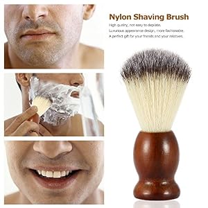 Anself Men's Nylon Shaving Brush with Wood Handle for Beard Professional Male Razor Facial Brush Face Cleaning Tool Dark… - Image 2