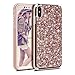 Produktbild Glitzer Hülle für iPhone Xs Max 2018 Handyhülle, Coollee Ultra Slim Dünn Glitter Sparkle Hart PC Stoßfest Case für Apple iPhone Xs Max (6.5") Süße Mädchen Silikon Luxus Bling Strass Glänzend Handytasche Bumper Hardcase Smartphone Etui Back-Cover Rot Rosa Hartschale Schutzhülle (Roségold)