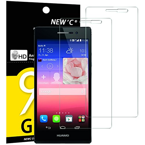 NEW'C 2 Unidades, Protector de Pantalla para Huawei Ascend P7, Vidrio Cristal Templado