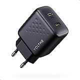 VOLTME Caricatore USB C Doppio Porta 35W Nero, Caricatore Tipo C GaN PD 3.0 & PPS, Spina Ricarica Rapida Presa USB C Adattato