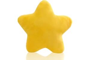 COMFORSO 15.75" Plush Star Pillow,Cute Decorative Throw Pillows for Kids and Adults,Stars Shaped Sleeping Pillow for Warm Companionship,Soft Plush Throw Cushions for Couch Bed Nursery (Star, Yellow, 40*40c'm)