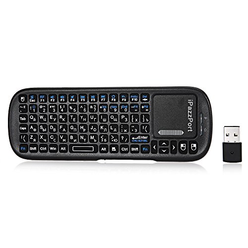 Tastatur Touchpad Maus, damark (TM) Ipazzport KP-810–19S 3 in 1 2.4 GHz Mini Wireless Air Mouse Handheld Full funktionsfähige Qwert Tastatur mit Touch Pad Englisch/Russisch Version
