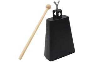 Tbest Cowbell för trummor, 6 tums Cowbell, Cowbell Cowbells i metall Slagverksinstrument med handtag för trumset